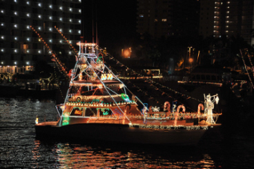 image of boat in parade on the Intracoastal Waterway