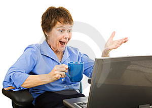 picture of happy lady on laptop