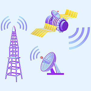 satellite and dish drawing