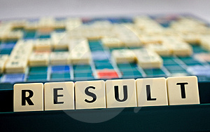 picture of the word result spelled out